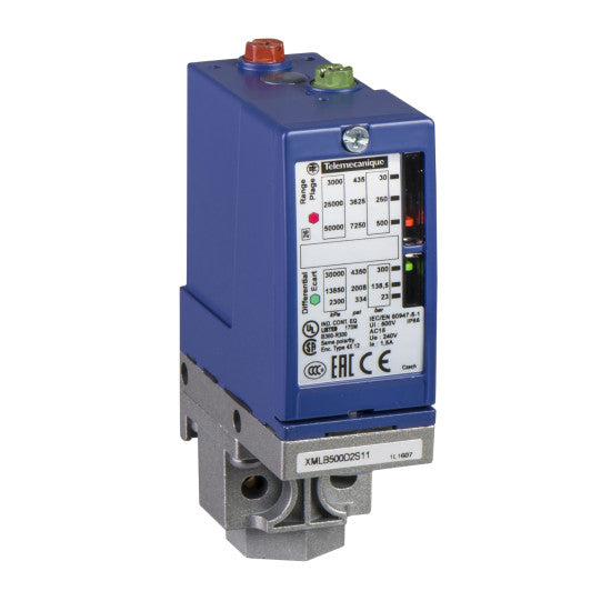 Schneider Electric SCHNEIDER pressure switch XMLB 20 bar - adjustable scale 2 thresholds - 1 C/O - XMLB020A2S12