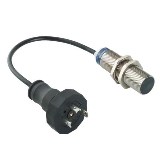 Schneider Electric SCHNEIDER Télémécanique - inductive sensor XS6 M18 - L62mm - brass - Sn8mm - 24..240VAC/DC - DIN 0.15m - XS618B1MAL01C