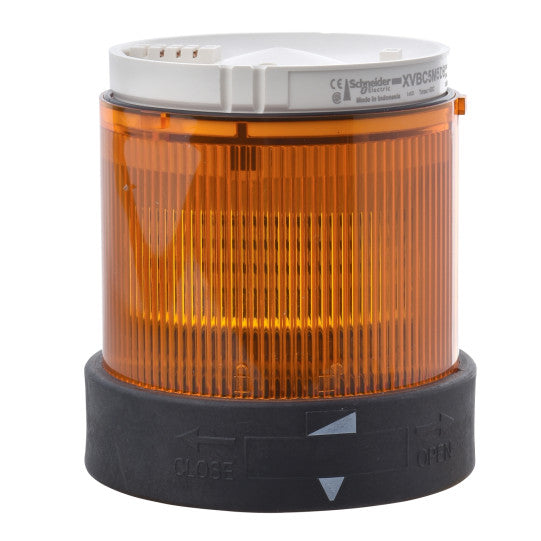 Schneider Electric SCHNEIDER Illuminated unit for modular tower lights, plastic, orange, Ø70, steady, integral LED, 24 V AC/DC - XVBC2B5