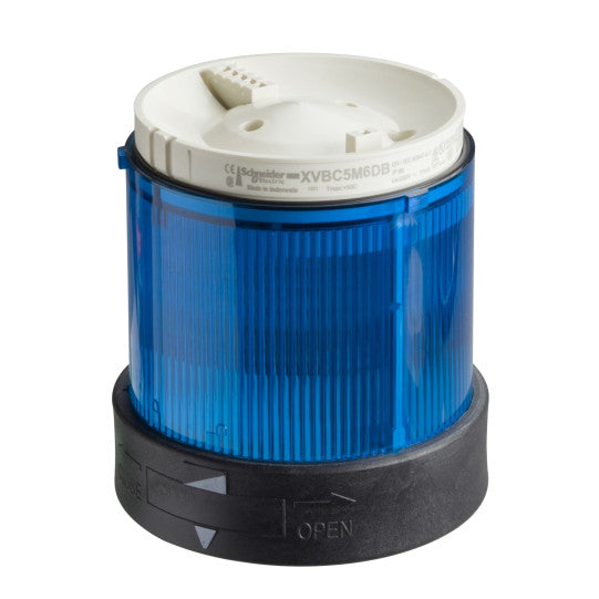 Schneider Electric SCHNEIDER Illuminated unit for modular tower lights, plastic, blue, Ø70, steady, integral LED, 24 V AC/DC - XVBC2B6