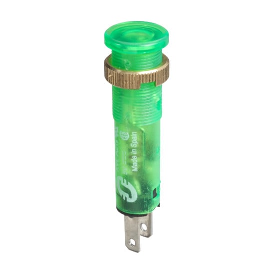 Schneider Electric SCHNEIDER pilot light Ø8 - IP40/IP65 - green - covered LED included - 24V - faston - XVLA233