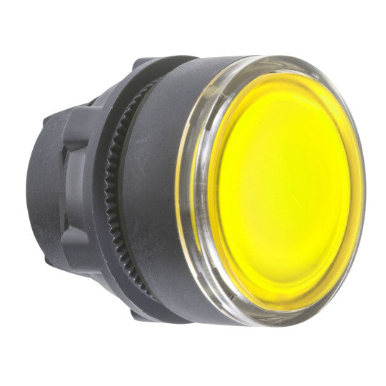 Schneider Electric SCHNEIDER Head for illuminated push button, Harmony XB5, XB4, yellow flush pushbutton Ø22 mm spring return integral LED - ZB5AW383