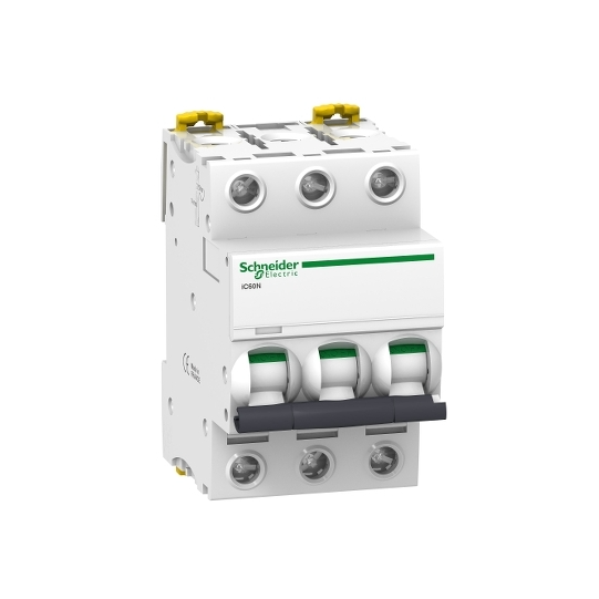Schneider Electric Acti 9 Miniature circuit-breaker, Acti9 iC60N, 3P, 10 A, B curve, 6000 A (IEC 60898-1), 10 kA (IEC 60947-2) - A9F76310