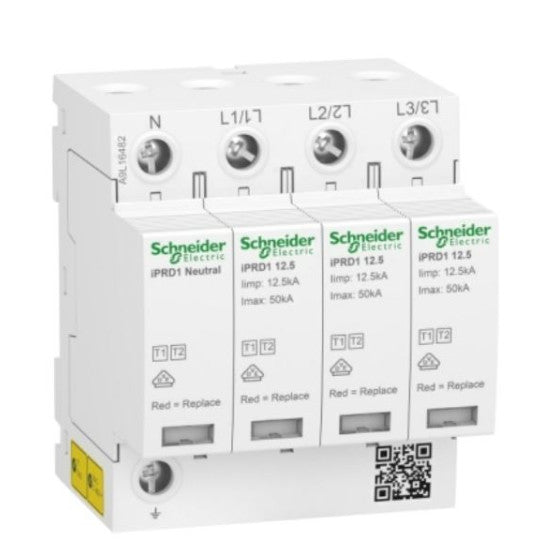 Schneider Electric Acti9 Modular surge arrester, Acti9 iPRD1 12.5, 3 P + N, 350 V, with remote transfert - A9L16482