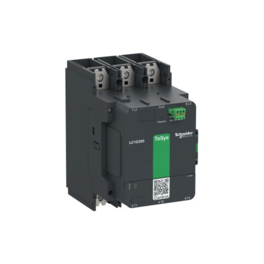 Schneider Electric TeSys High power contactor, TeSys Giga, 3 pole (3NO), AC-3 <=440V 265A, standard version, 100…250V wide band AC/DC coil - LC1G265KUEN