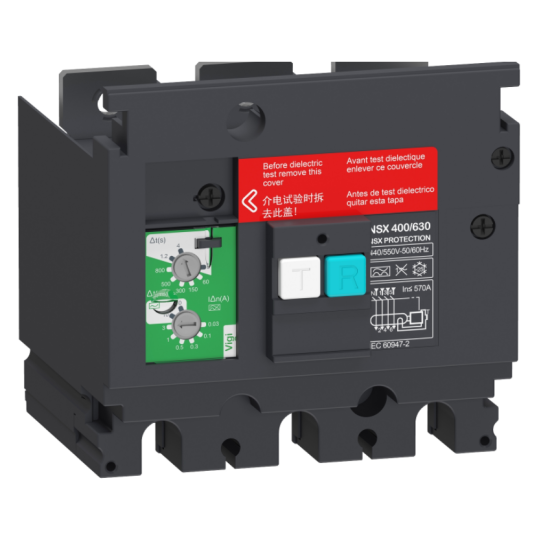 Schneider Electric SCHNEIDER Earth-leakage VigiPacT add-on protection module, ComPacT NSX 400/630, 440VAC to 550VAC, 30mA to 30A, 3 poles - LV432466