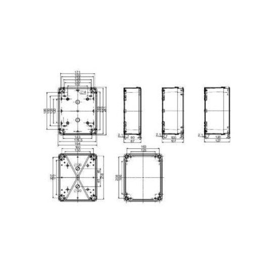Schneider Electric Thalassa ABS box IP66 IK07 RAL7035 Int.H225W175D100 Ext.H241W191D128 Opaque cover H20 - NSYTBS241910