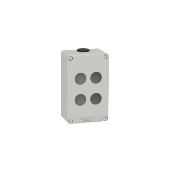 Schneider Electric SCHNEIDER Harmony XAP, XB2 SL, Empty control station, zinc alloy, grey, M20, 4 cut-outs 22mm, 80 x 130 x 51,5, UL cULus - XAPD2204