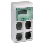 Schneider Electric Mureva Mureva - for plug and socket - 4 openings - 1 x 8 modules - 1 terminal block - 13154M