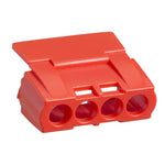 Schneider Electric SCHNEIDER Protective cover, Kaedra, for 4 holes terminal block, red - 13588