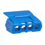 Schneider Electric SCHNEIDER Protective cover, Kaedra, for 4 holes terminal block, blue - 13589