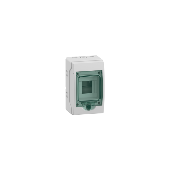 Schneider Electric Mureva Mini enclosure for modular device, Mureva Enclosure, 1x4 modules, earth terminal block - 13957M