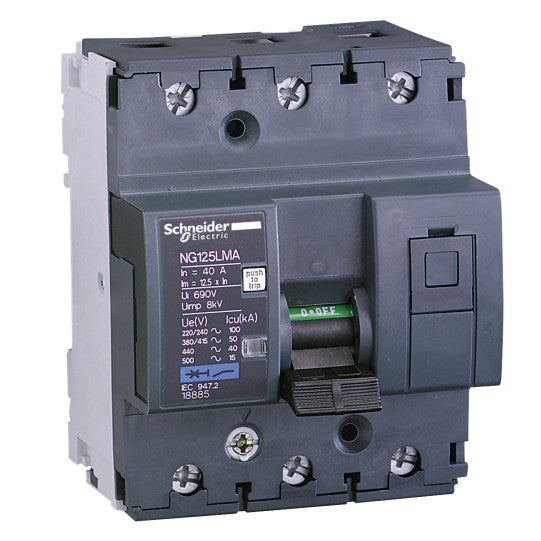 Schneider Electric Acti 9 NG125 - circuit breaker - NG125LMA - 3P - 80A - MA curve - 18887