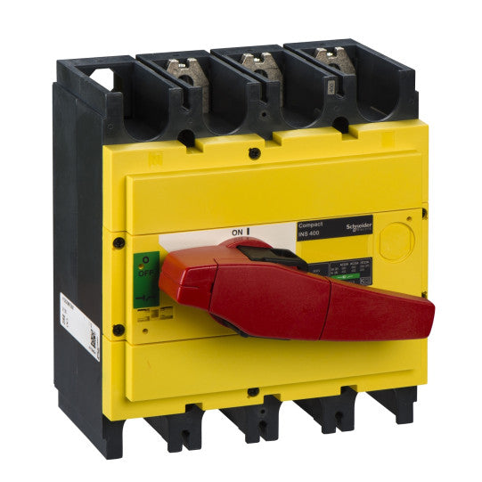 Schneider Electric Compact switch disconnector, Compact INS400 , 400 A, with red rotary handle and yellow front, 3 poles - 31130