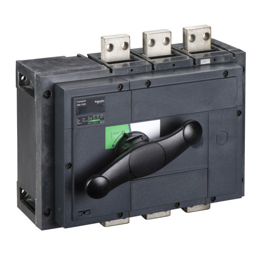 Schneider Electric Compact switch disconnector, Compact INS1250 , 1250 A, standard version with black rotary handle, 3 poles - 31334