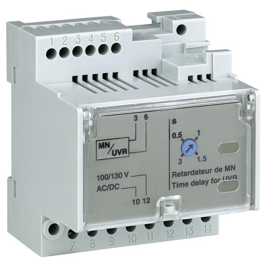Schneider Electric Masterpact adjustable time delay relay for MN voltage release, 200/250 VDC, 200/250 VAC 50/60 Hz - 33682