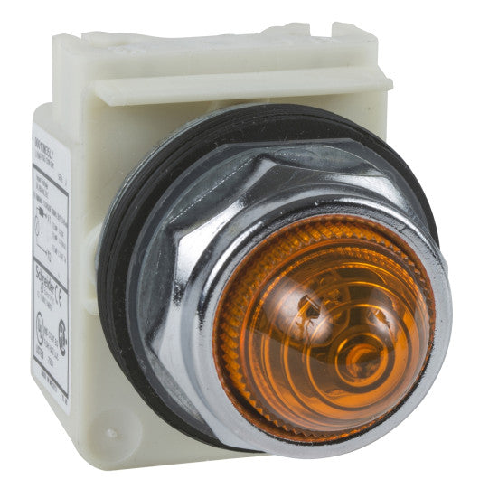 Schneider Electric SCHNEIDER round pilot light Ø 30 - amber - incandescent BA 9s - 220/240 V AC - IP66 - 9001KP7A9