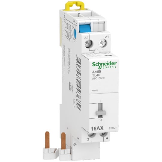 Schneider Electric Acti9 impulse relay, Acti9 TL40, 2P, 1NO, 16 A, 230 V AC, 50 Hz - A9C15509
