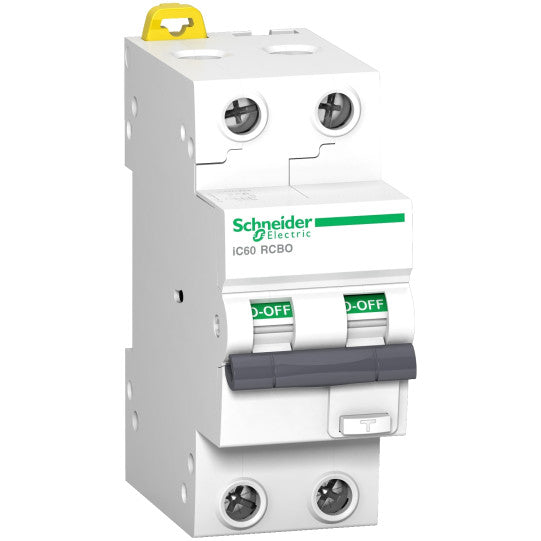 Schneider Electric Acti 9 Acti9 iC60 RCBO - 2P - 10 A - C Curve - 10000A/15kA - 30 mA - AC type - A9D07210