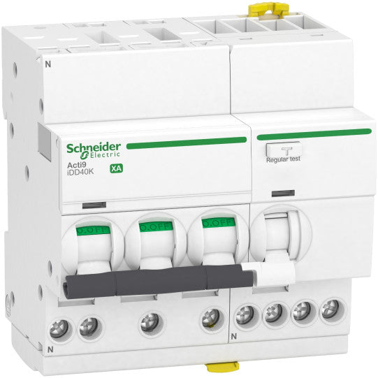 Schneider Electric Acti9 Acti9 iDD40K XA -RCBO - 3P+N - 16A - C Curve - 4500A/4,5kA - 30mA - AC type - A9DS1716