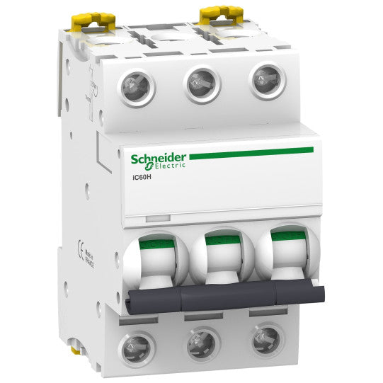 Schneider Electric Acti 9 Miniature circuit-breaker, Acti9 iC60H, 3P, 20 A, C curve, 10000 A (IEC 60898-1), 15 kA (IEC 60947-2) - A9F87320