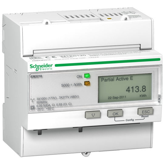 Schneider Electric Acti 9 iEM3210 energy meter - CT - 1 pulse O - MID - A9MEM3210