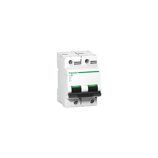 Schneider Electric Acti 9 Miniature circuit breaker (MCB), Acti9 C120N, 2P, 63A, B curve, 10000A (IEC/EN 60898-1), 10kA (IEC/EN 60947-2) - A9N18344