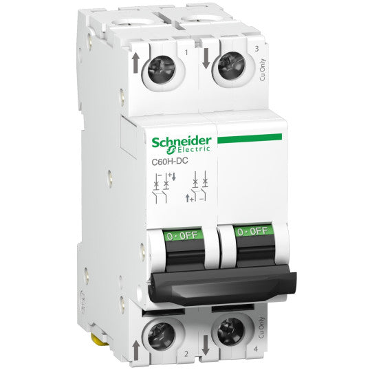 Schneider Electric Acti 9 miniature circuit breaker - C60H - 2 poles - 1 A - C curve - A9N61521