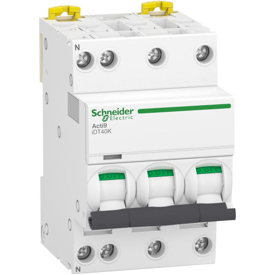 Schneider Electric Acti9 Miniature circuit-breaker, Acti9 iDT40K, 3P+N, 16 A, C curve, 4500 A (IEC 60898-1), 4.5 kA (IEC 60947-2) - A9P71716