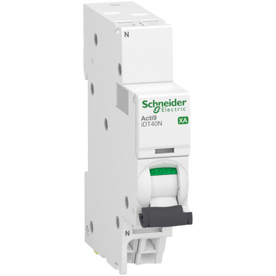 Schneider Electric Acti9 Miniature circuit-breaker, Acti9 iDT40N XA, Auto, 1P+N, 6 A, C curve, 6000 A (IEC 60898-1), 10 kA (IEC 60947-2) - A9PA4606