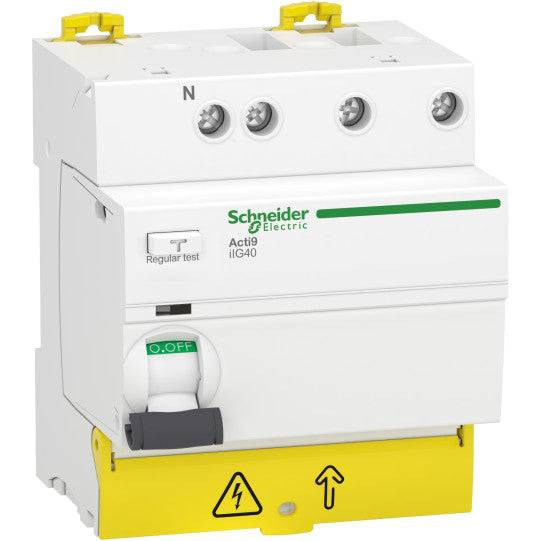 Schneider Electric Acti9 Acti9 iIG40 - residual current circuit breaker - 3P+N - 40A - 30mA - type AC - A9R67740