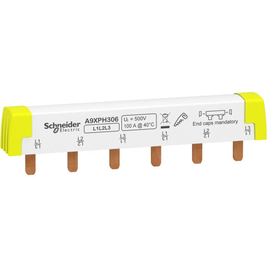 Schneider Electric Acti 9 Acti9 - comb busbar - 3L - 18 mm pitch - 6 modules - 100A - A9XPH306