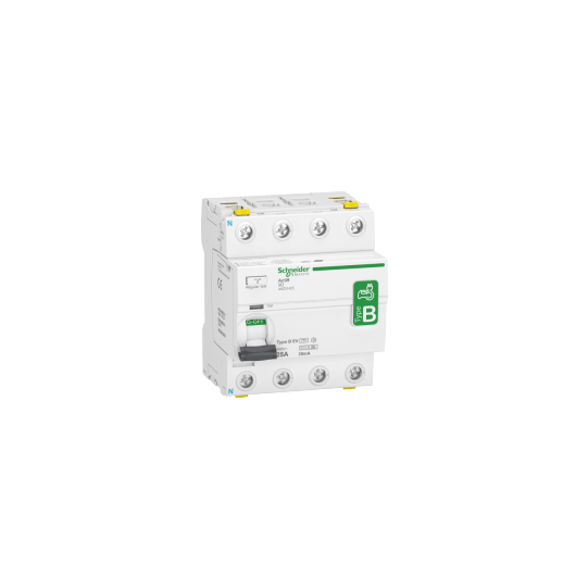 Schneider Electric Acti9 Residual current circuit breaker (RCCB), Acti9 iID, 4P, 25A, B-EV (Electric Vehicle) type, 30mA, double terminal - A9Z51425