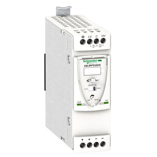 Schneider Electric Phaseo regulated SMPS - 1 or 2-phase - 100..500 V - 24 V - 3 A - ABL8RPS24030