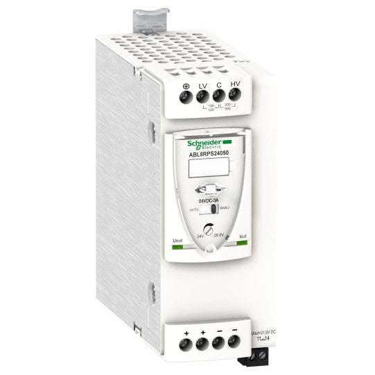 Schneider Electric SCHNEIDER regulated SMPS - 1 or 2-phase - 100..500 V - 24 V - 5 A - ABL8RPS24050