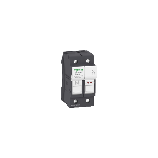Schneider Electric TeSys Fuse carrier TeSys DF, 1P+N 32A, fuse size 10x38 mm, blown fuse indicator - DF101NV