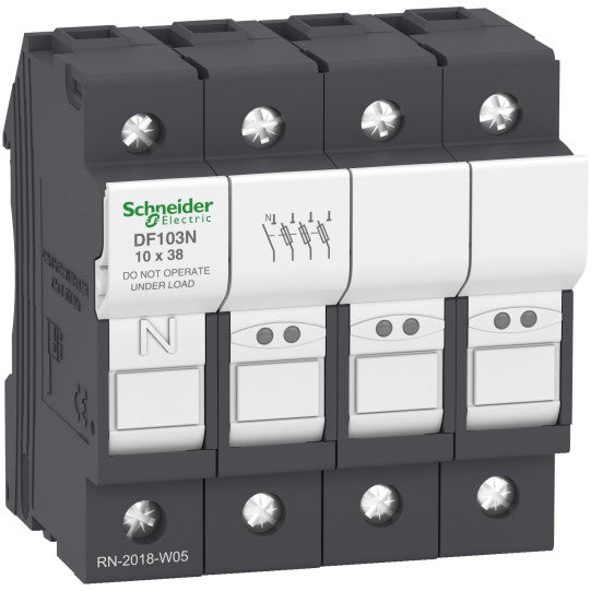 Schneider Electric TeSys Fuse carrier TeSys DF, 3P+N 32A, fuse size 10x38 mm - DF103N