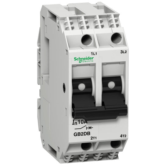 Schneider Electric TeSys Thermal magnetic circuit breaker, TeSys GB2, 2P, 0.5 A, Icu 50 kA@415 V - GB2DB05