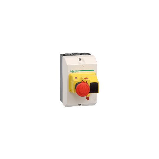 Schneider Electric TeSys TeSys GV2 - Enclosure for TeSys GV2ME - IP55 - fitted with Emergency stop - GV2MCK04