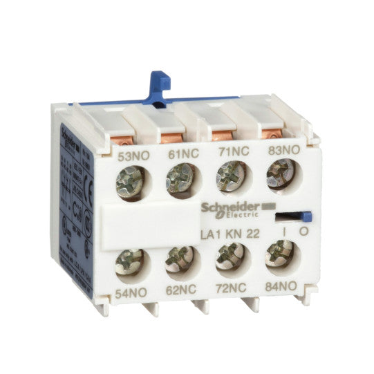 Schneider Electric TeSys TeSys K - Auxiliary contact block - 2 NO + 2 NC - screw-clamps terminals - LA1KN22