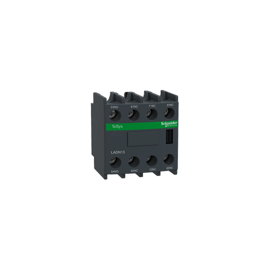 Schneider Electric TeSys Auxiliary contact block, TeSys D, 1NO + 3NC, front mounting, screw clamp terminals - LADN13