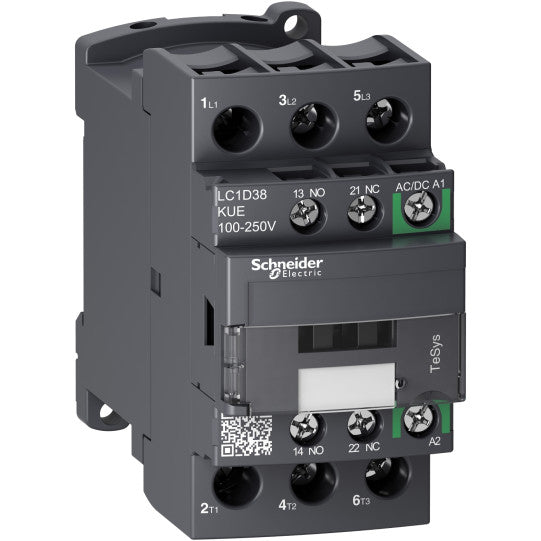 Schneider Electric TeSys TeSys D contactor - 3P - <= 440 V - 38 A AC-3 - 100...250 V AC/DC coil - LC1D38KUE