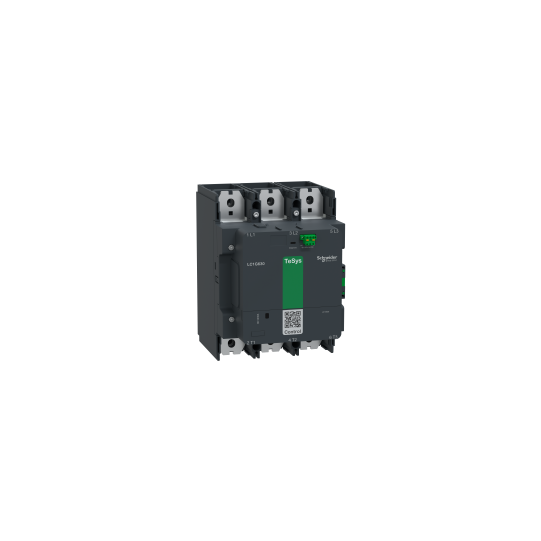 Schneider Electric TeSys High power contactor, TeSys Giga, 3 pole (3NO), AC-3 <=440V 800A, standard version, 100…250V wide band AC/DC coil - LC1G800KUEN