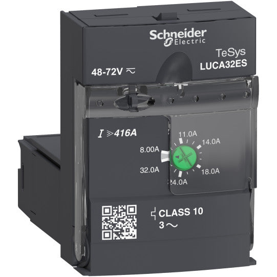 Schneider Electric TeSys Standard control unit, TeSys U, 8-32A, 3P motors, thermal magnetic protection, class 10, coil 48-72V AC/DC - LUCA32ES