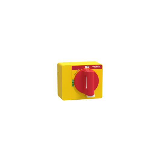 Schneider Electric ComPacT nouvelle génération direct rotary handle, ComPacT NSXm, red handle on yellow front, IP40 - LV426931T