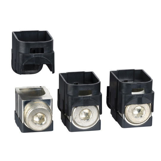 Schneider Electric SCHNEIDER aluminium bare cable connectors, ComPact NSX, EasyPact CVS, for 1 cable 120 mm² to 185 mm², 250 A, set of 3 parts - LV429259