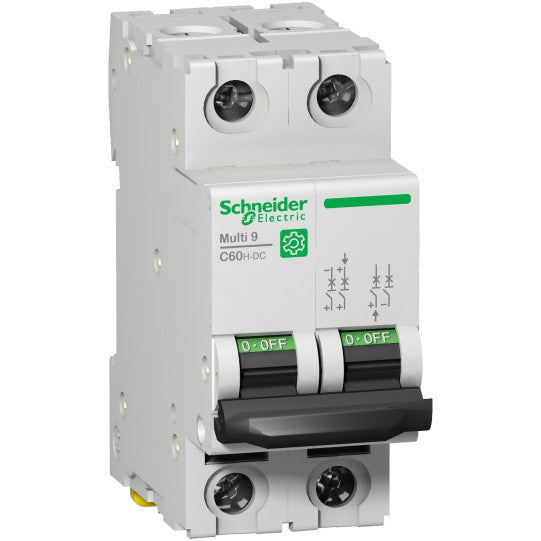 Schneider Electric Multi 9 Multi9 - C60H-DC - MCB - 2P - 63 A - C Curve - 500 V DC - 10 kA - M9U21263