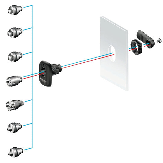 Schneider Electric Spacial triangular lock insert 8mm for Spacial S3D enclosure - NSYAEDLT8S3D