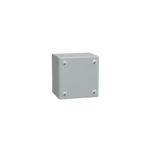 Schneider Electric Spacial Metal industrial box plain door H150xW150xD120 IP66 IK10 RAL 7035 - NSYSBM151512
