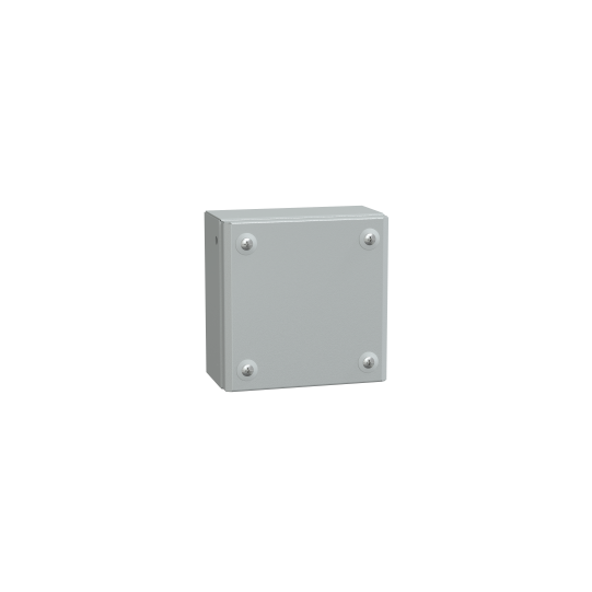 Schneider Electric Spacial Metal industrial box plain door H150xW150xD80 IP66 IK10 RAL 7035 - NSYSBM15158